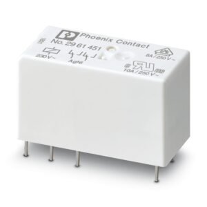 Relé de potencia en miniatura enchufable, con contacto de potencia, 2 contactos conmutados, tensión de entrada 230 V AC