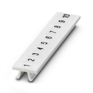 Tira Zack, 10 unidades, rotulación longitudinal con los números sucesivos: 1 ... 10, blanco, Anchura: 5 mm