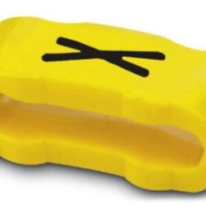 Manguitos de señalización, rotulación con la letra mayúscula: X  Letras, amarillo, anchura: 4,3 mm