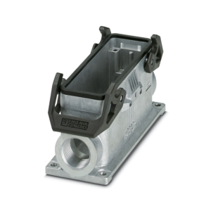 Carcasa zócalo B24, con brida transversal, material: Fundición inyectada de aluminio, resistente al agua de mar, salidas